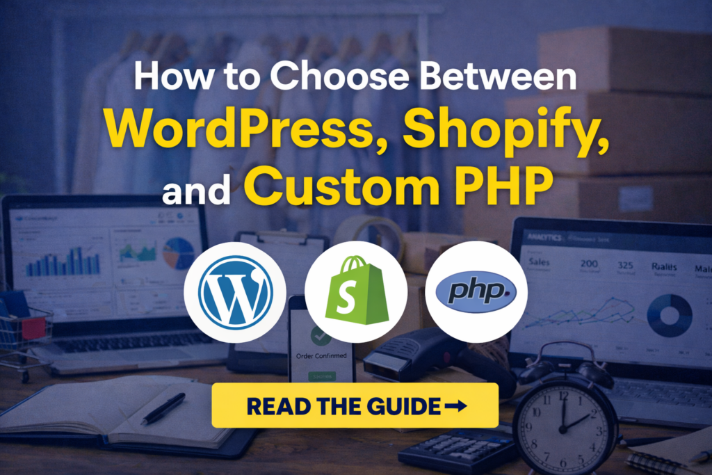 How to Choose Between WordPress, Shopify, and Custom PHP 1 WordPress vs Shopify vs Custom PHP
