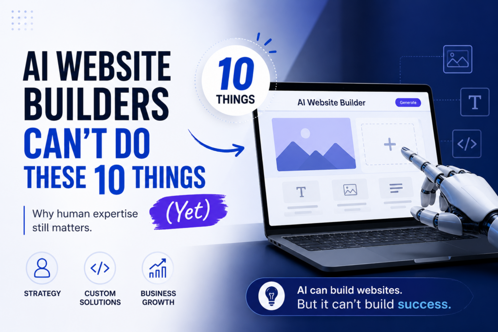 AI Website Builders Can't Do These 10 Things for Businesses 1 AI Website Builders Can’t Do These 10 Things for Businesses