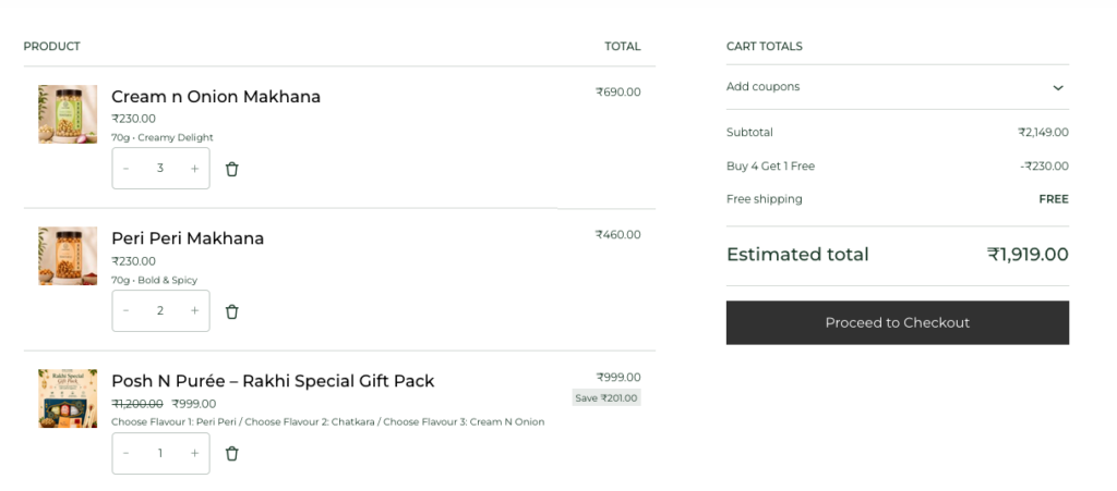 How to Build a Buy 4 Get 1 Free Offer in WooCommerce (No Plugin Required) 2 Buy 4 Get 1 Free offer in woocommerce
